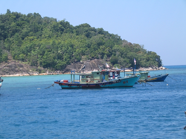 Vissersboten bij Pulau Redang.