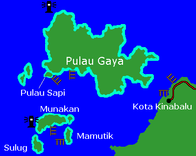 KK en de eilanden van Tunku Abdul Rahman Park 