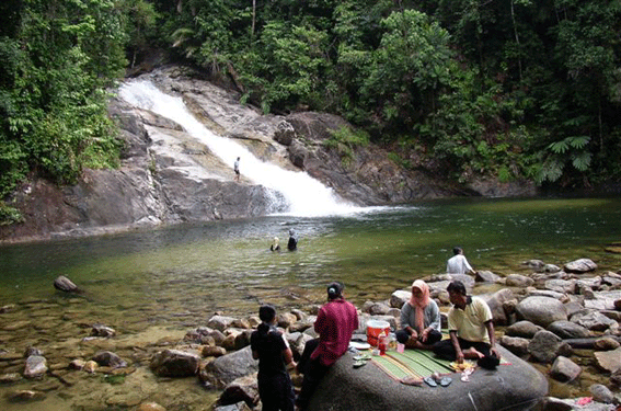 Zwemmen bij de Cemerung waterval
